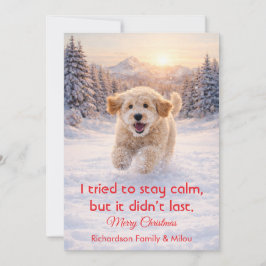 Cartão De Festividades Cute Dog with Christmas Funny Quote | Holiday Card