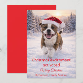 Cartão De Festividades Cute Dog with Christmas Funny Quote | Holiday Card