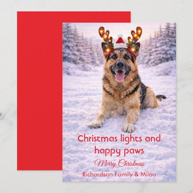 Cartão De Festividades Cute Dog with Christmas Tender Quote Holiday Card (Frente/Verso)