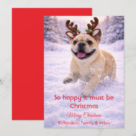 Cartão De Festividades Cute Dog with Christmas Tender Quote Holiday Card