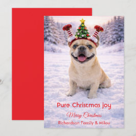 Cartão De Festividades Cute Dog with Christmas Tender Quote  Holiday Card