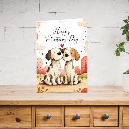 Cartão De Festividades Cute Dogs Valentine Card