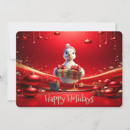 Cartão De Festividades Cute Duck Christmas Holiday Card