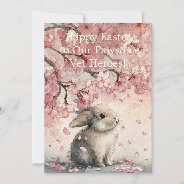 Cartão De Festividades Cute Easter Card for Veterinary Personal (Frente)