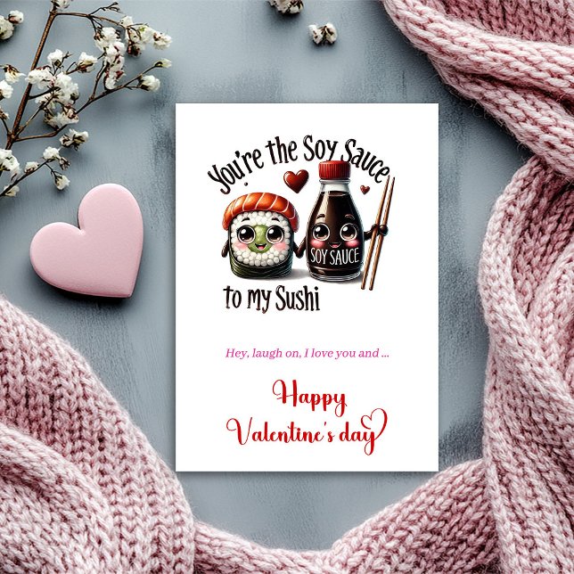 Cartão De Festividades Cute Food Valentine Card with Sweet Funny Quote (Cute Food Valentine Card with Sweet Funny Quote)