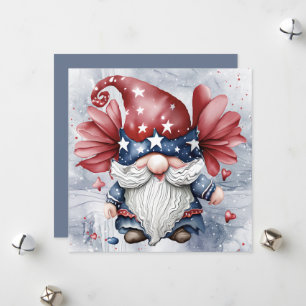 Cartão De Festividades Cute Fun Funky Gnome Gonk Com Estrelas No Chapéu