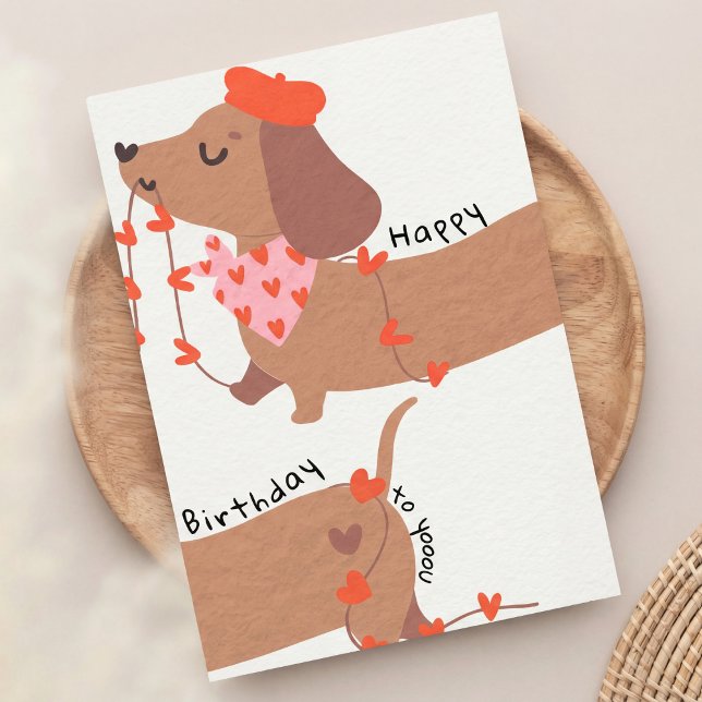 Cartão De Festividades Cute Funny Dachshund Birthday Card Dog Lovers (Criador carregado)