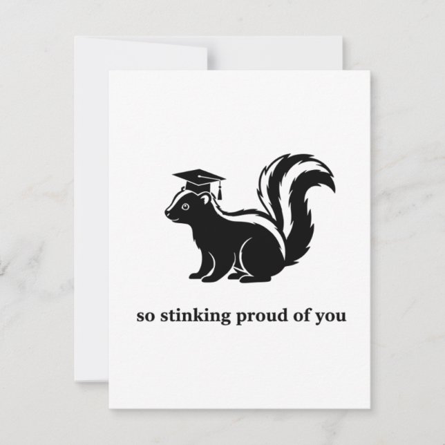 Cartão De Festividades Cute Funny Skunk Graduation Card So Proud (Frente)