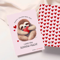 Cute Funny Sloth Dia dos Namorados Infantil