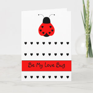 Cartão De Festividades Cute Heart Ladybug Valentine Greeting Card