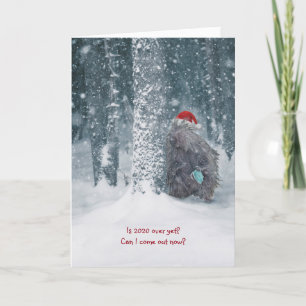 Cartão De Festividades Cute humorous 2020 porcupine holiday card