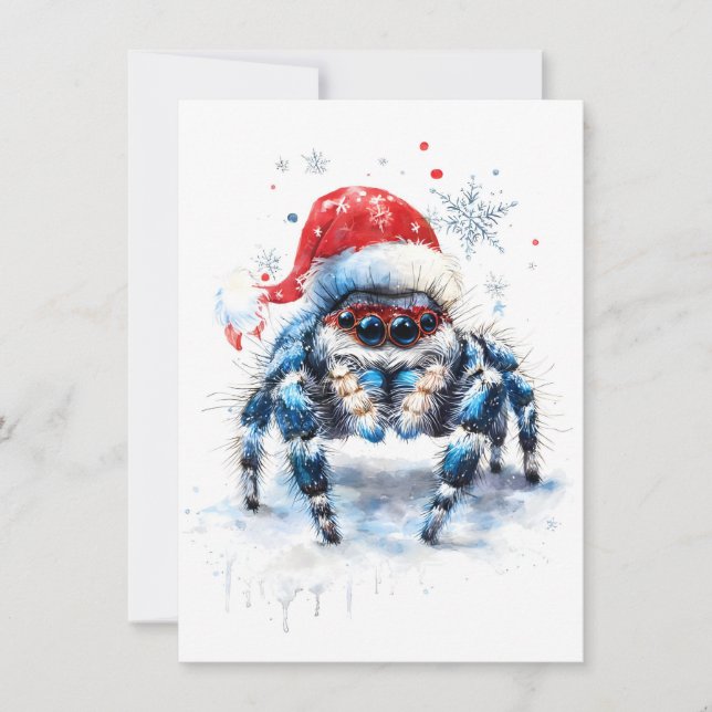 Cartão De Festividades Cute Jumping Spider Christmas Cards (Frente)