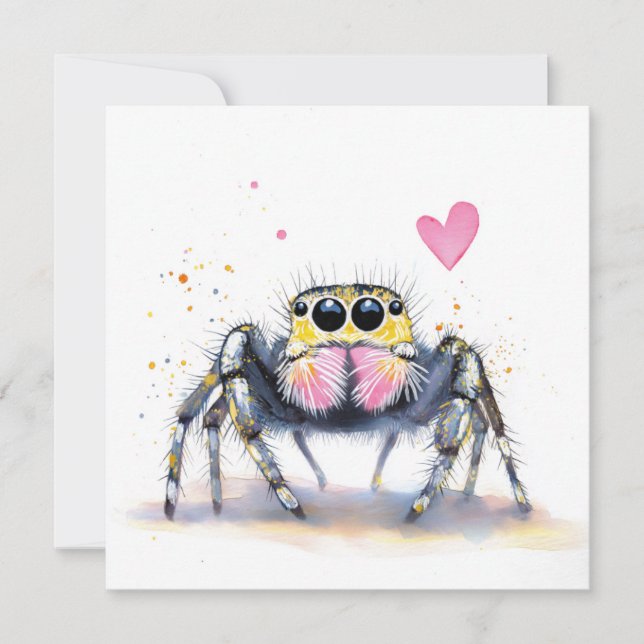 Cartão De Festividades Cute Jumping Spider Greeting Card (Frente)