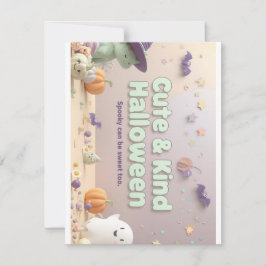 Cartão De Festividades 🧡 ✨ “Cute & Kind Halloween” Collection 🎃🌿