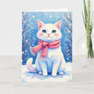 Cartão De Festividades Cute Kitten Blank Holiday Greeting Card