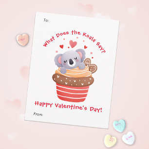Cartão De Festividades Cute Koala em Dia de os namorados de crianças Cup