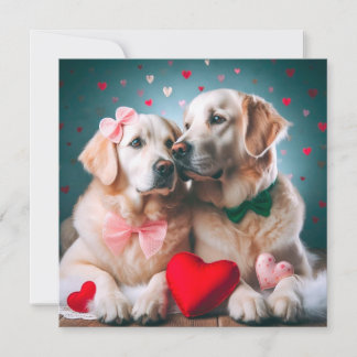 Cartão De Festividades Cute labrador couple valentine's day