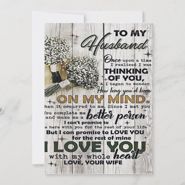 Cartão De Festividades Cute Letter To Husband | Lovely Gift | Father Day (Frente)