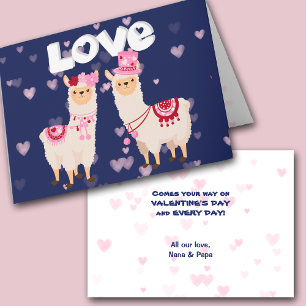 Cartão De Festividades Cute Lots of Llama Love Valentine Card