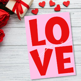 Cartão De Festividades Cute Love You Coração Rosa Vermelho Dia dos Namora