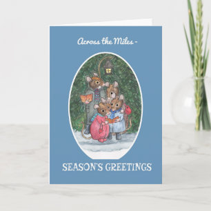 Cartão De Festividades Cute Mice Carol Singers Season's Greetings