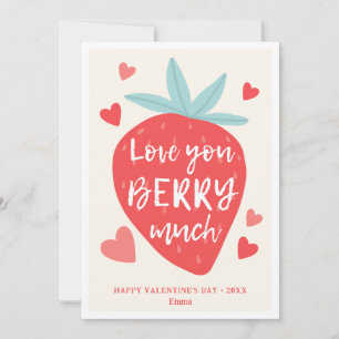 Cartão De Festividades Cute Morango Amor Berry Corações Dia dos Namorados