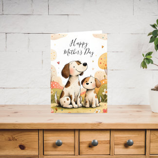 Cartão De Festividades Cute Mother’s Day Dog Card