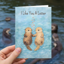 Cute Otter Dia dos Namorados animal amor