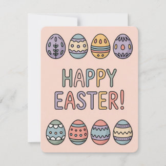 Cartão De Festividades Cute Pastel Easter Eggs Spring Holiday Card