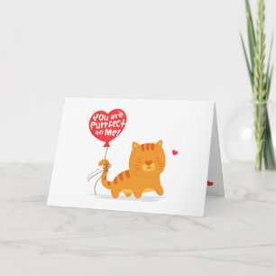 Cartão De Festividades Cute Pun Love Humor Kitty Cat Cartoon
