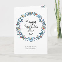Cute Quadro Floral Feliz Dia das Mães Saudação