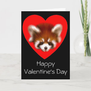 Cartão De Festividades Cute Red Panda Valentine's Day Card