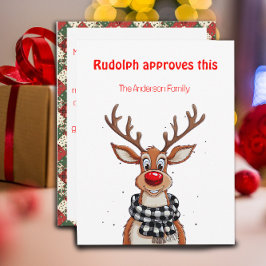 Cartão De Festividades Cute reindeer Rudolph christmas wishes Postcard