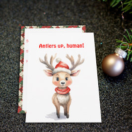 Cartão De Festividades Cute reindeer Rudolph christmas wishes Postcard