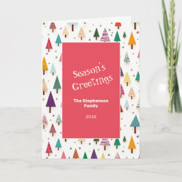 Cartão De Festividades Cute Retro Christmas Trees