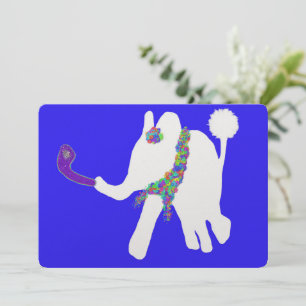 Cartão De Festividades Cute Rosh Hashanah ר א ה ש נ ש elefante branco ה