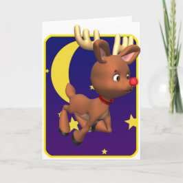 Cartão De Festividades Cute Rudolph