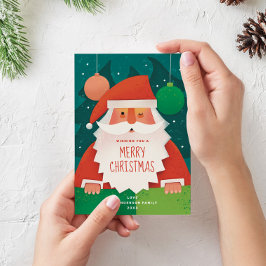 Cartão De Festividades Cute Santa Claus | Feliz Natal Saudação Familiar