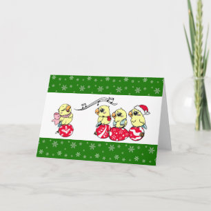 Cartão De Festividades Cute singing lovebird