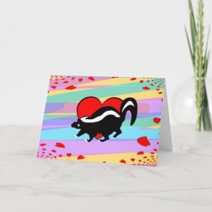 Cartão De Festividades Cute Skunk Heart. Happy Anti-Valentines Day!