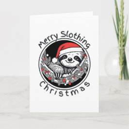 Cartão De Festividades Cute Sloth Christmas Card – Merry Slothing Xmas