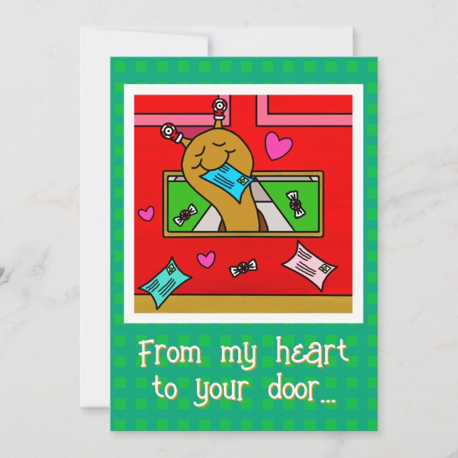 Cartão De Festividades Cute Snail Christmas Mail  (Frente)