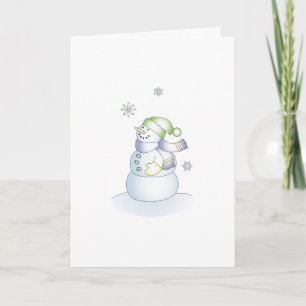 Cartão De Festividades Cute Snowman Holiday Greeting Christmas Xmas