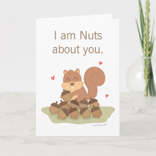Cartão De Festividades Cute Squirrel Nuts About You Pun Love Humor