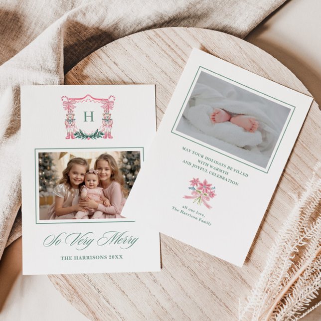 Cartão De Festividades Cute Teddy Bear Monogram Crest  (Criador carregado)