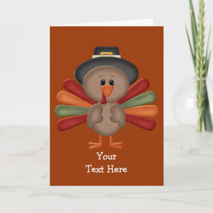Cartão De Festividades Cute Thanksgiving Turkey