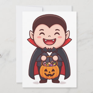 Cartão De Festividades Cute Truque de Vampiro, Tratamento de Crianças Sau