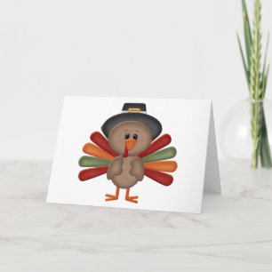 Cartão De Festividades Cute Turkey Thanksgiving (customizable)