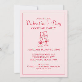 Cartão De Festividades Cute Valentine's Day XOXO Pink Red 