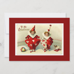 Cartão De Festividades Cute Valentines Vintage para Crianças